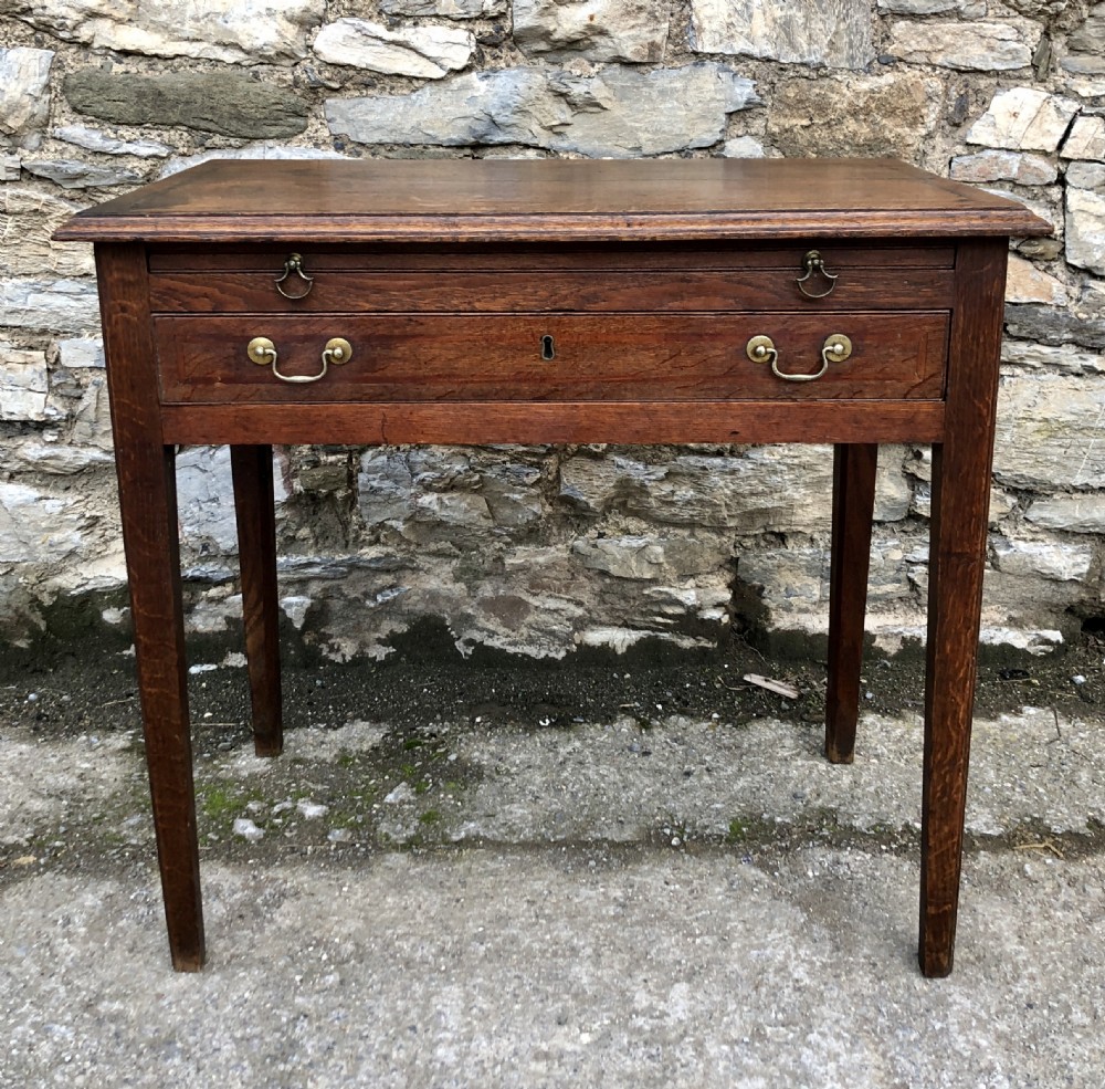 Georgian Oak Side Table with Drawer and Pull Out Slide 