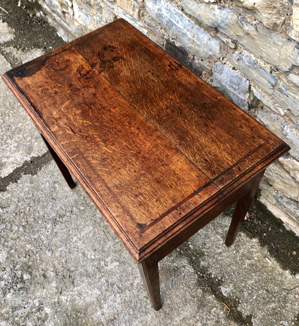 Georgian Oak Side Table with Drawer and Pull Out Slide  View IV