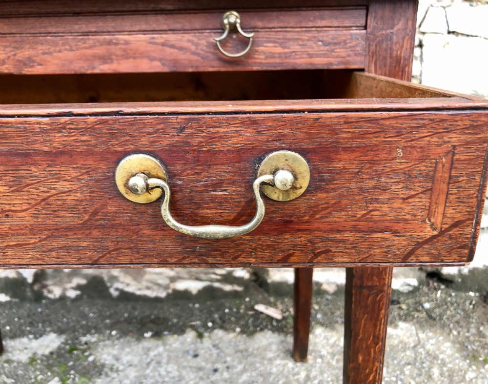 Georgian Oak Side Table with Drawer and Pull Out Slide  View VII