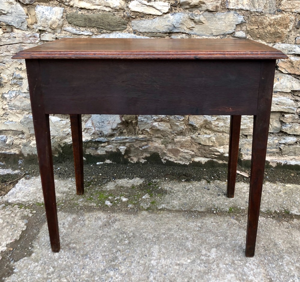 Georgian Oak Side Table with Drawer and Pull Out Slide  View VIII