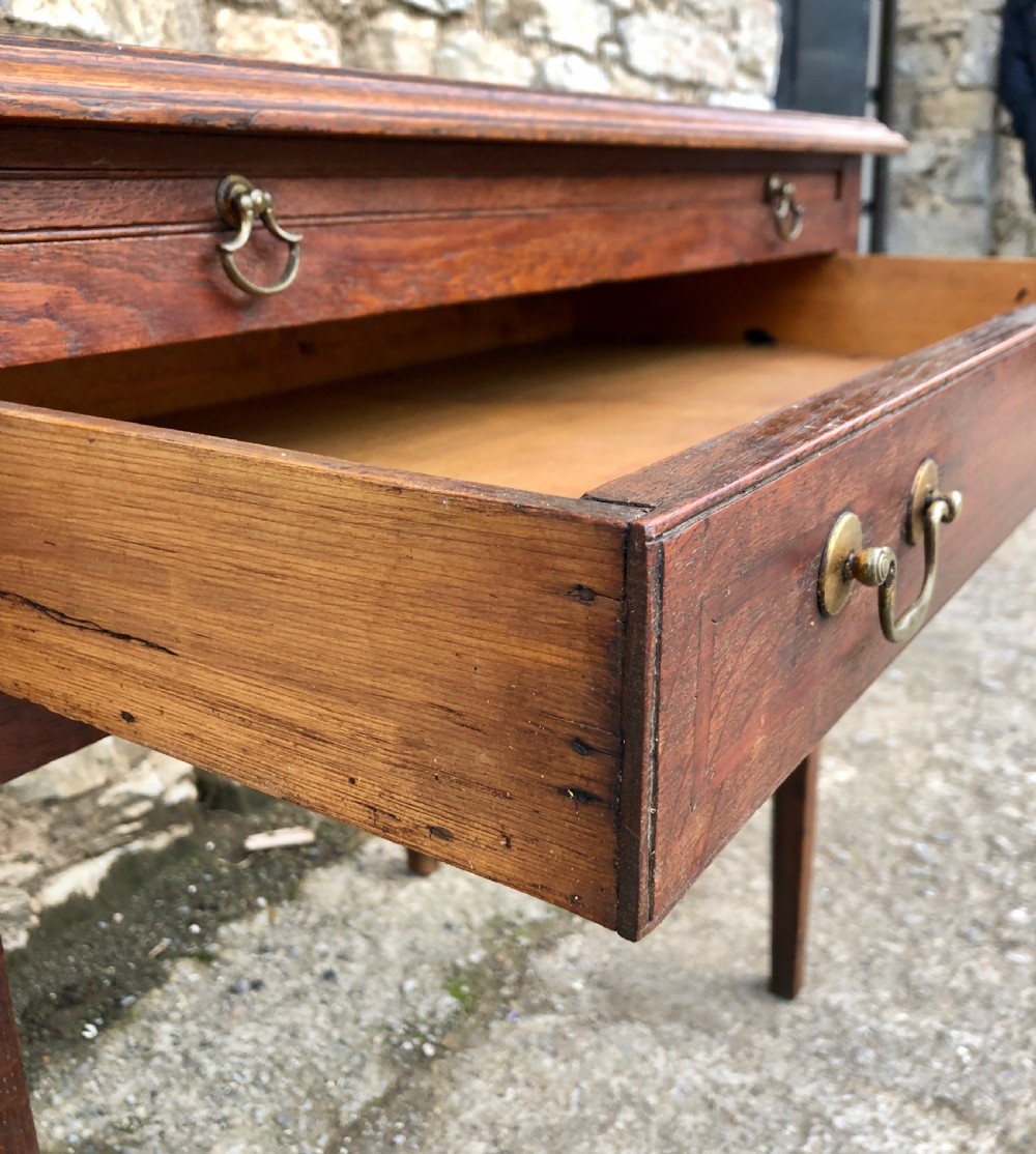 Georgian Oak Side Table with Drawer and Pull Out Slide  View XI