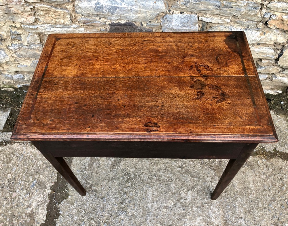 Georgian Oak Side Table with Drawer and Pull Out Slide  View XII