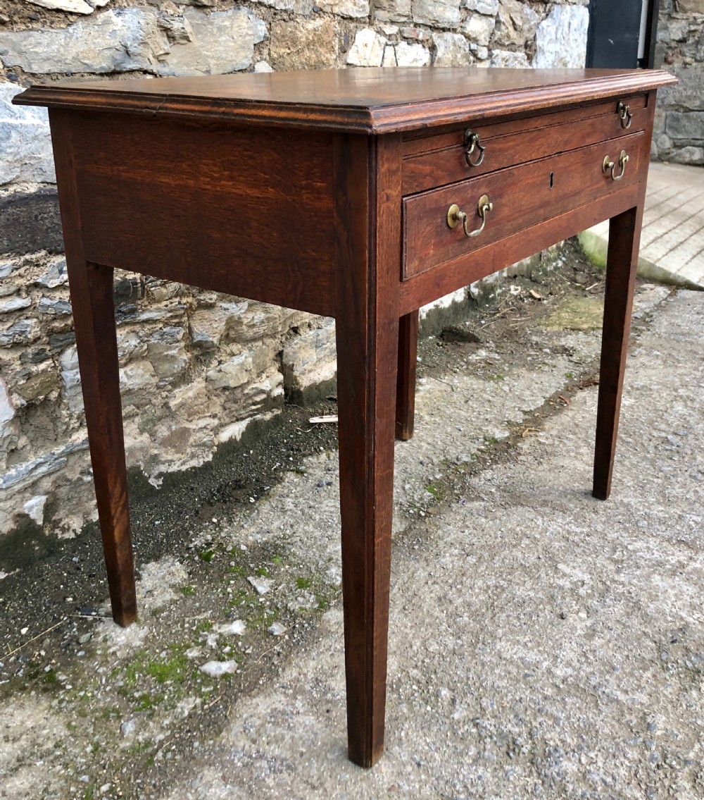 Georgian Oak Side Table with Drawer and Pull Out Slide  View XV