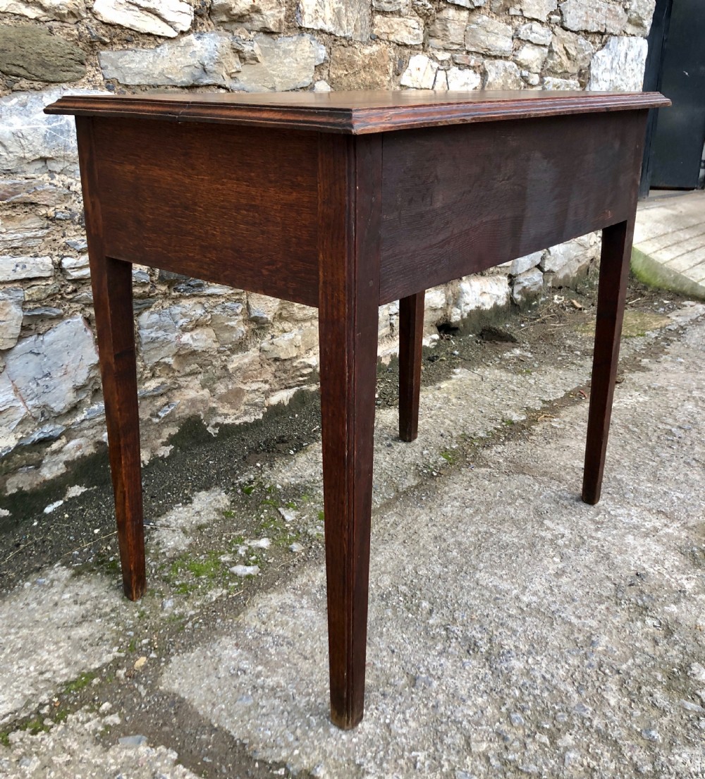 Georgian Oak Side Table with Drawer and Pull Out Slide  View XVI