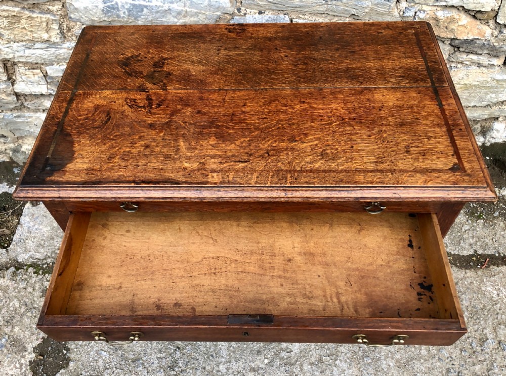 Georgian Oak Side Table with Drawer and Pull Out Slide  View XVII
