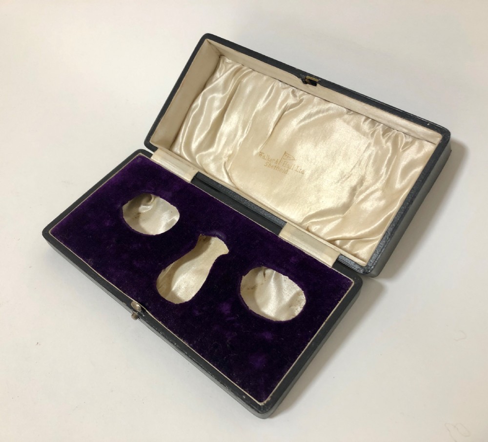 Antique Solid Sterling Silver Cruet Set in Case View XV