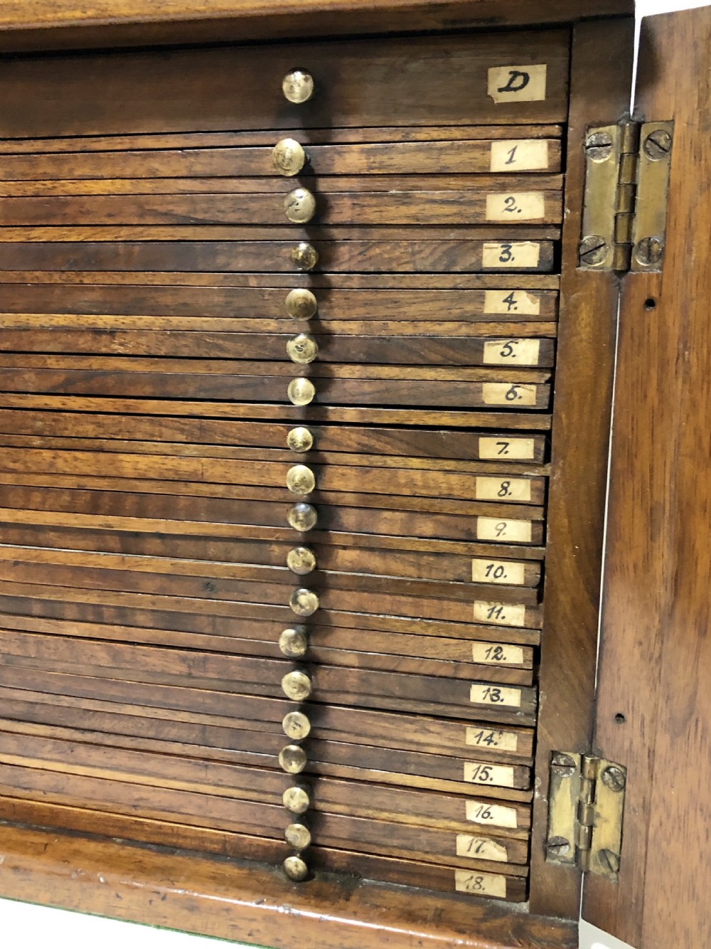 Antique Victorian Walnut Coin Collectors Cabinet View VI