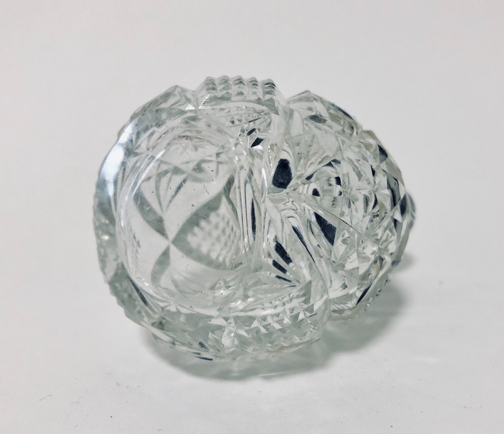 Victorian Cut Glass Scent Bottle with Silver Top View IX
