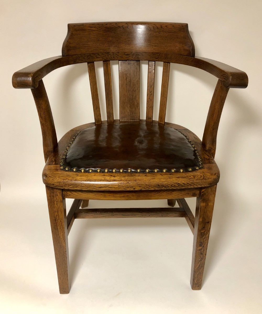 Antique Oak Captains Desk Chair