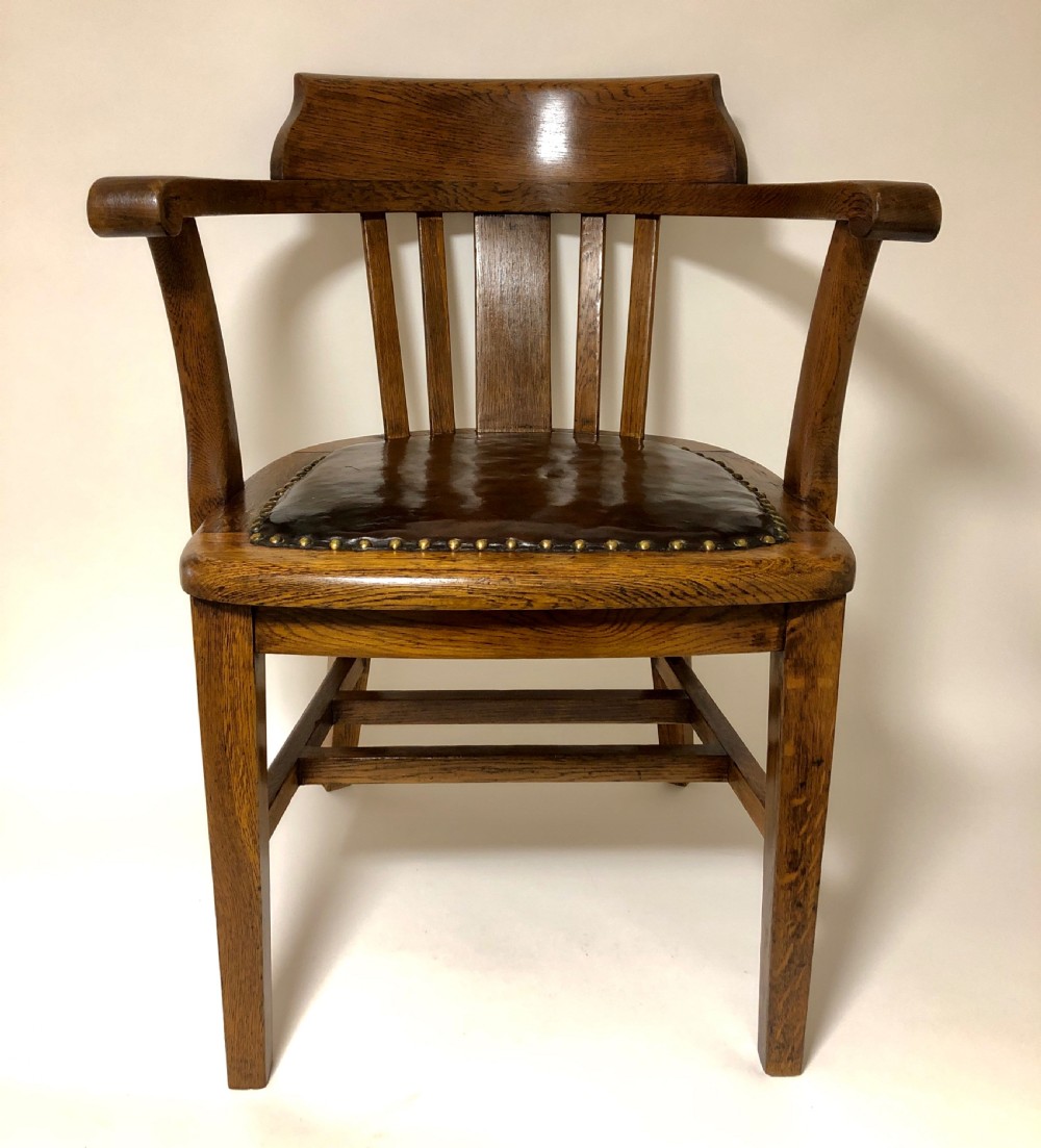 Antique Oak Captains Desk Chair View II