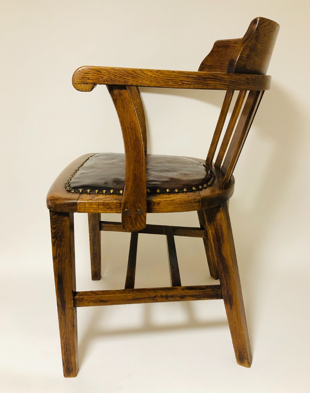 Antique Oak Captains Desk Chair View III