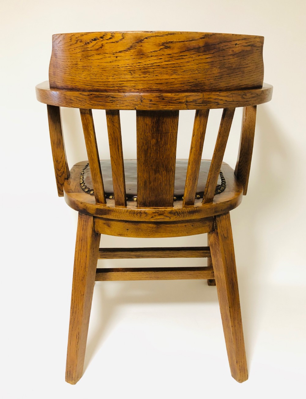 Antique Oak Captains Desk Chair View IX