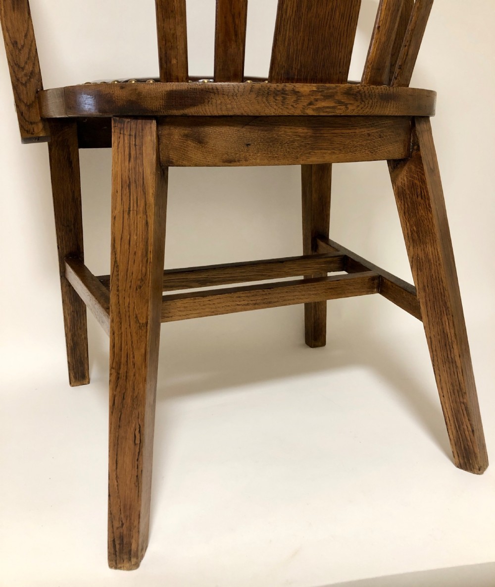 Antique Oak Captains Desk Chair View XII