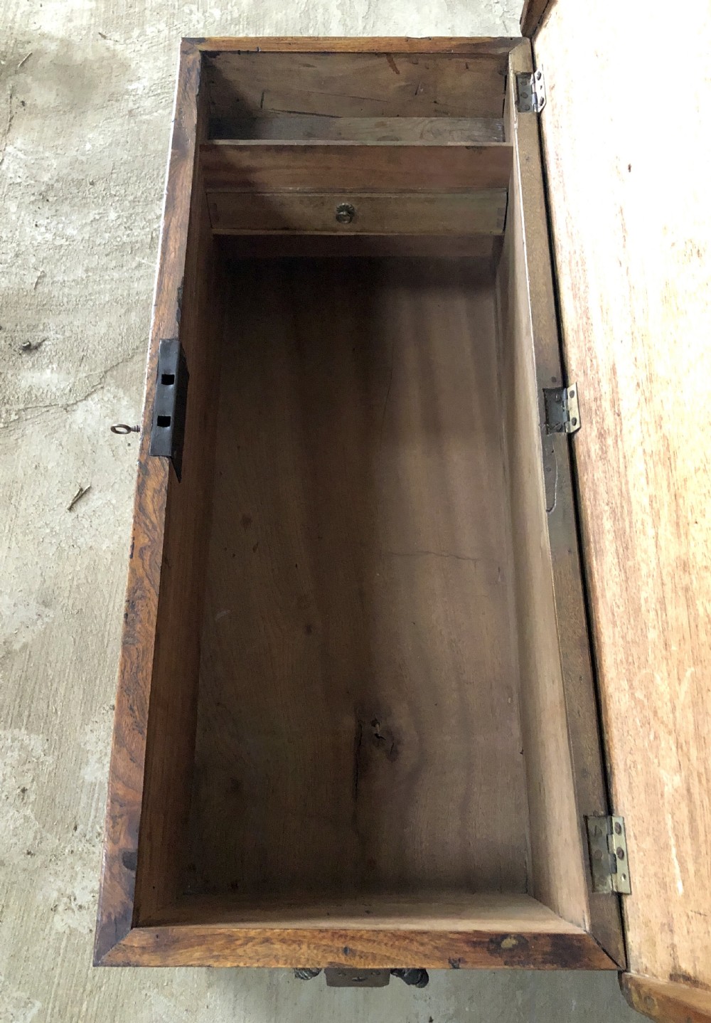 Antique Camphor Sea Chest with Rope Handles and Alarmed Lock View IX