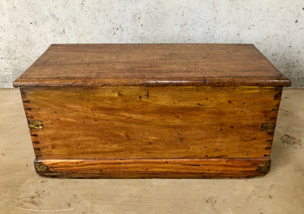 Antique Camphor Sea Chest with Rope Handles and Alarmed Lock View XIII