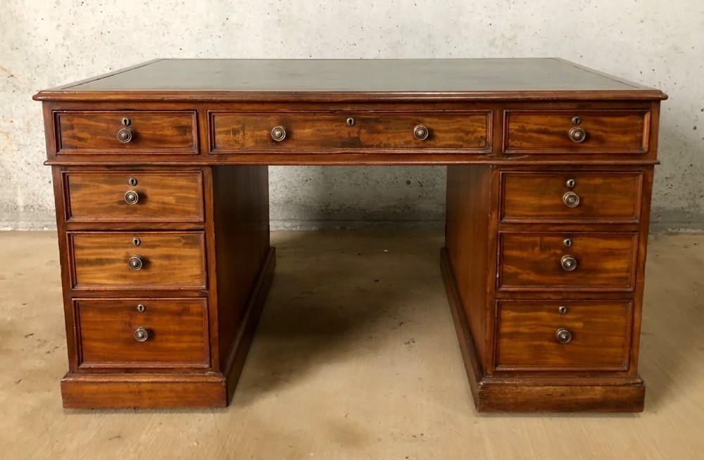 Large Victorian Mahogany Partners Desk