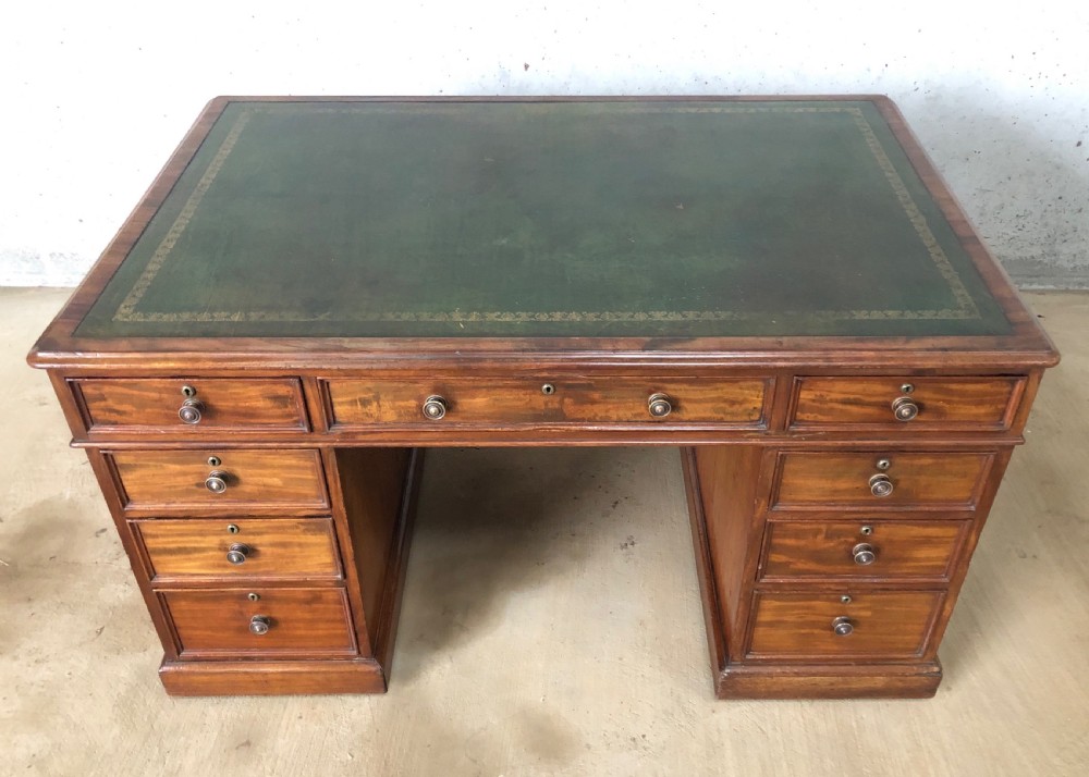 Large Victorian Mahogany Partners Desk View II