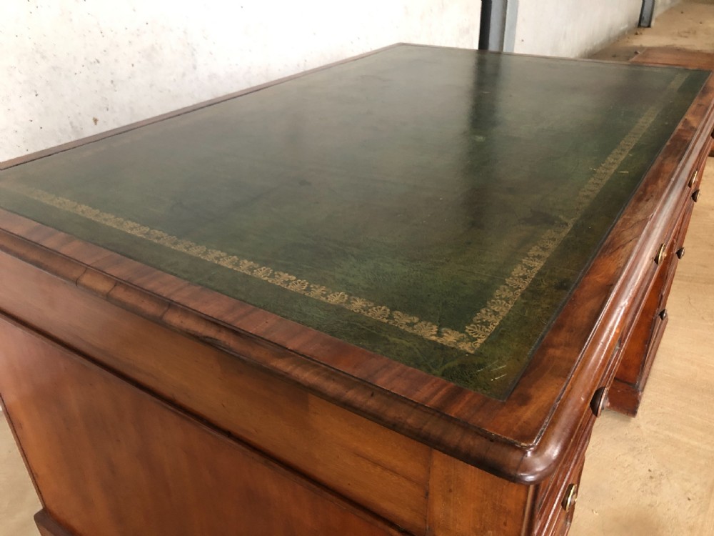 Large Victorian Mahogany Partners Desk View V