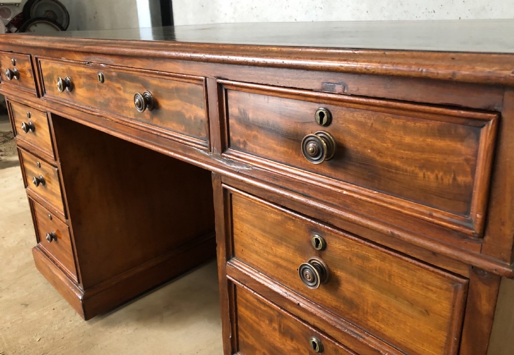 Large Victorian Mahogany Partners Desk View VII