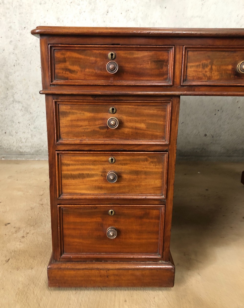 Large Victorian Mahogany Partners Desk View XII