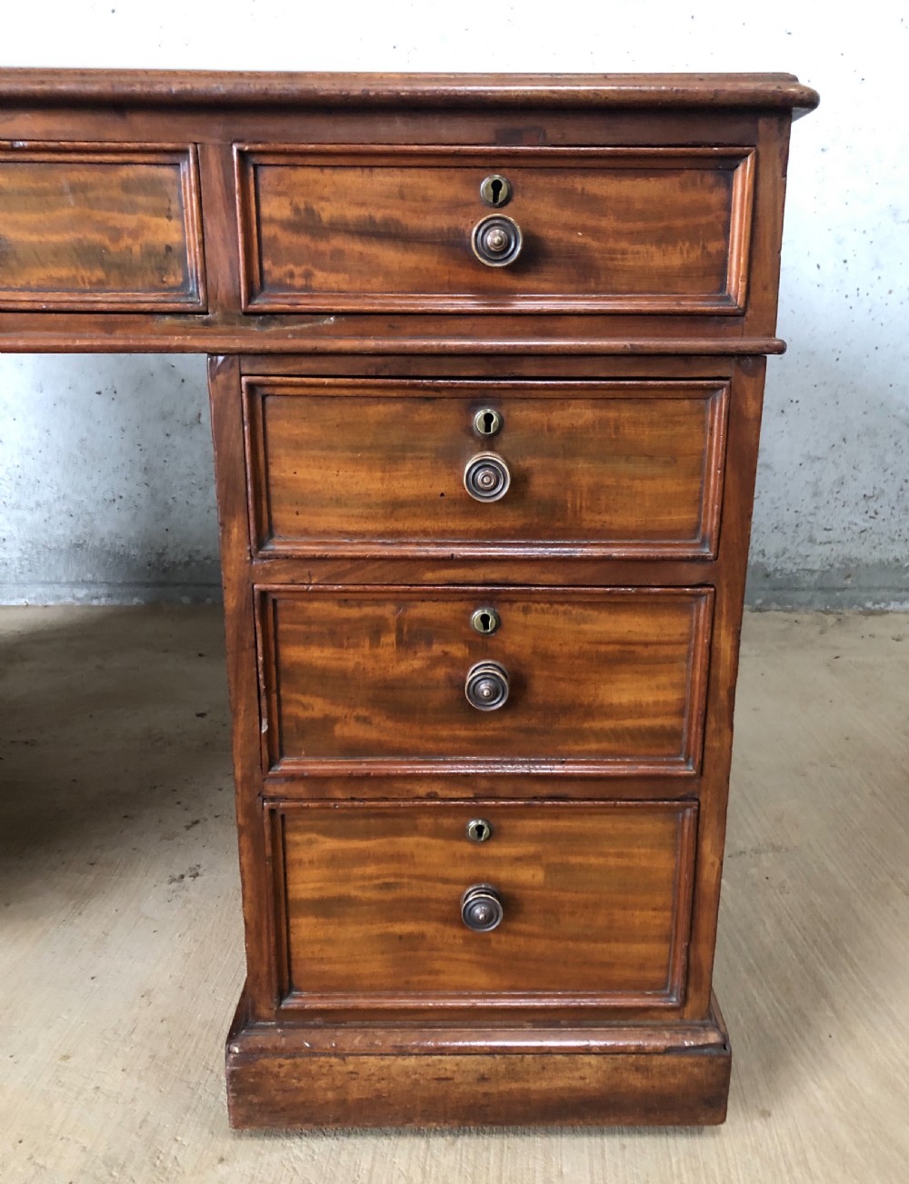 Large Victorian Mahogany Partners Desk View XVI