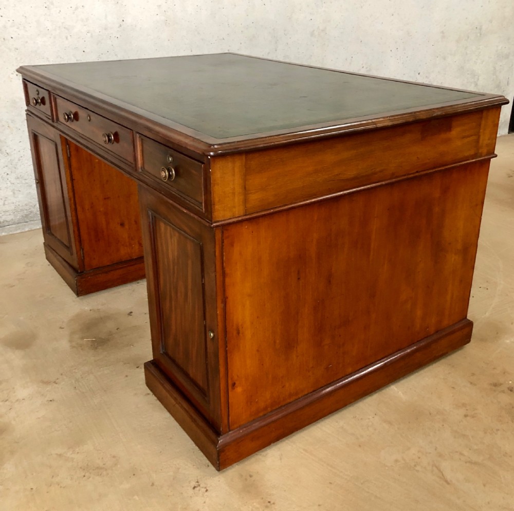 Large Victorian Mahogany Partners Desk View XIX
