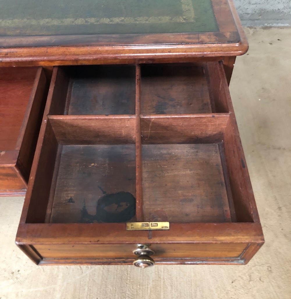 Large Victorian Mahogany Partners Desk View XXI