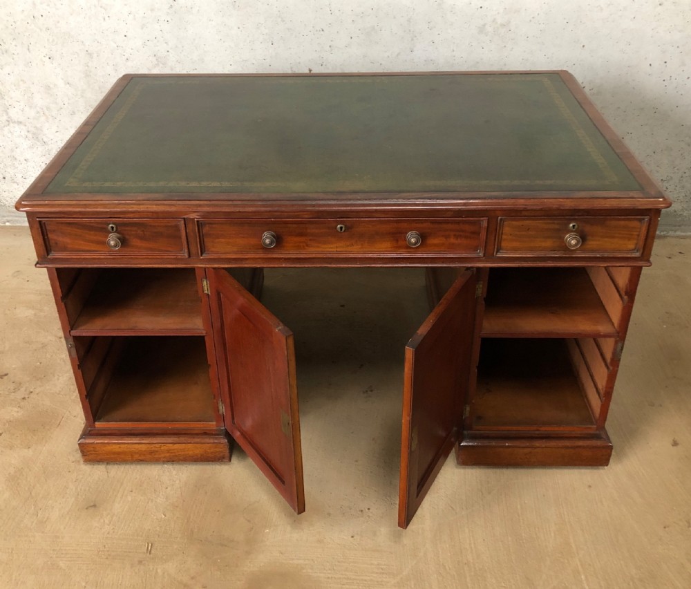 Large Victorian Mahogany Partners Desk View XXIII