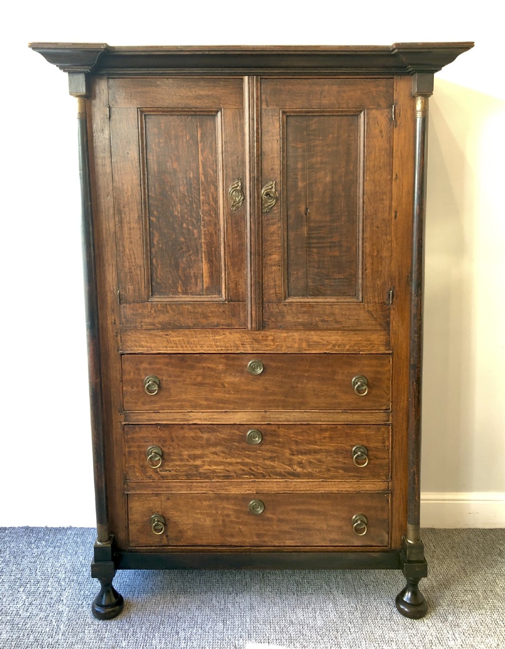 Large Antique Oak Housekeepers Cupboard