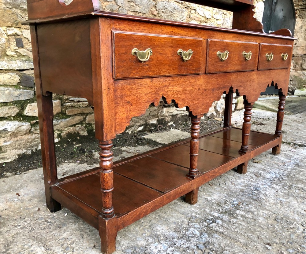 Antique Georgian Oak Potboard Dresser View IV