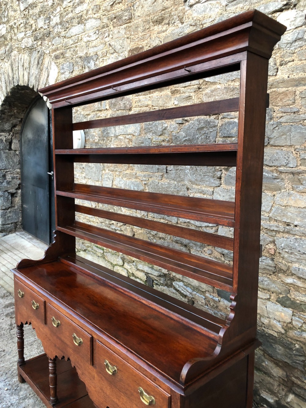 Antique Georgian Oak Potboard Dresser View XV