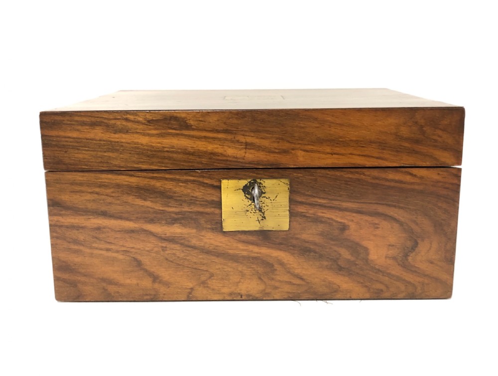 Victorian Walnut Writing Slope Box with Key View III