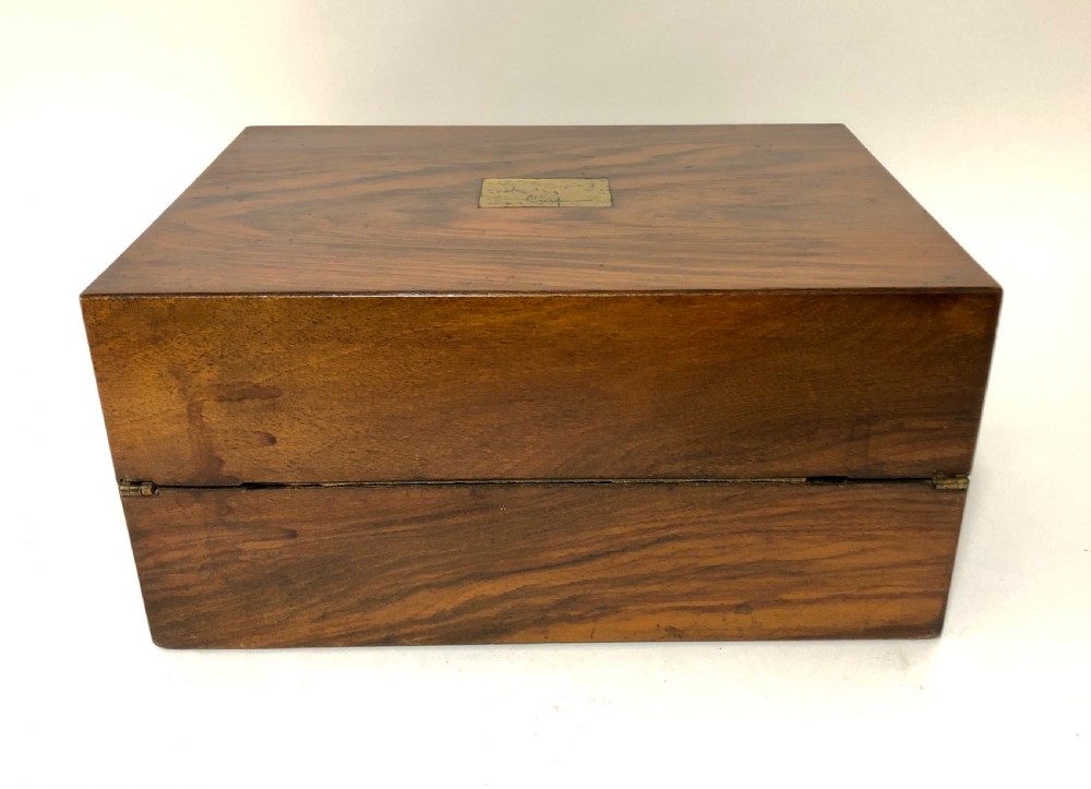 Victorian Walnut Writing Slope Box with Key View VI