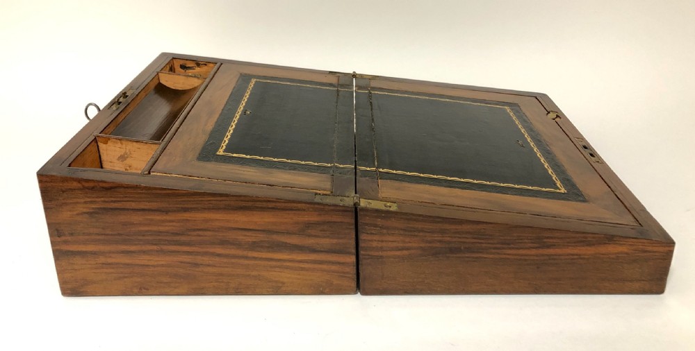 Victorian Walnut Writing Slope Box with Key View VII