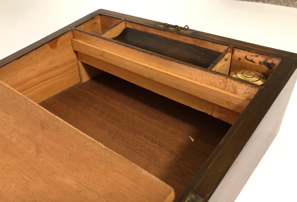 Victorian Walnut Writing Slope Box with Key View XII