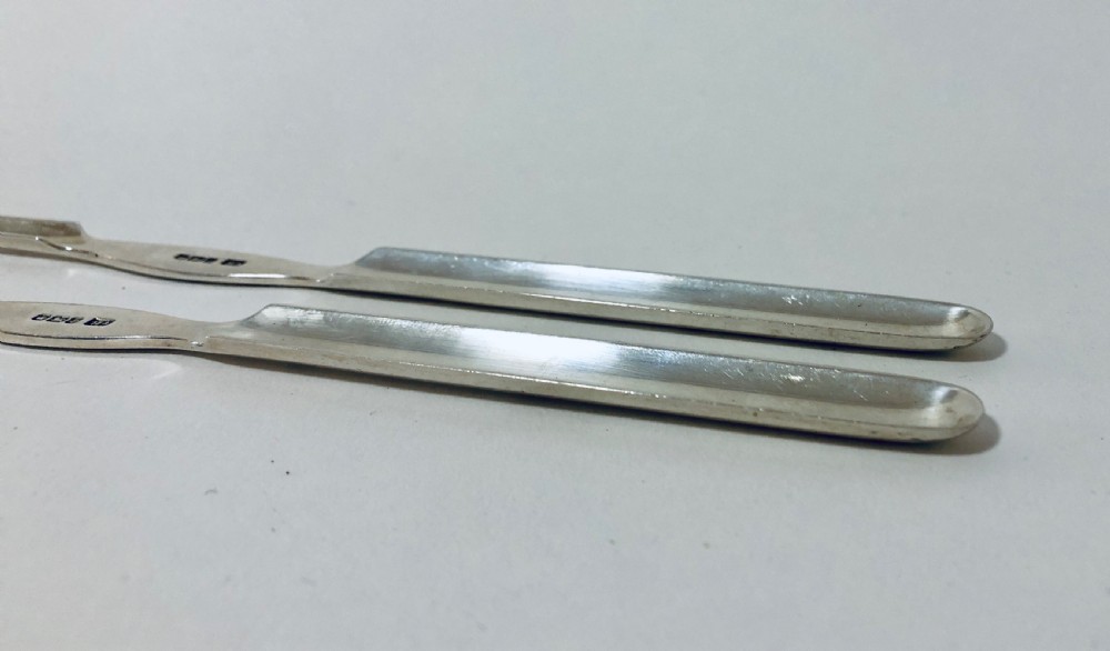Pair of Antique Solid Sterling Silver Marrow Scoops View IV