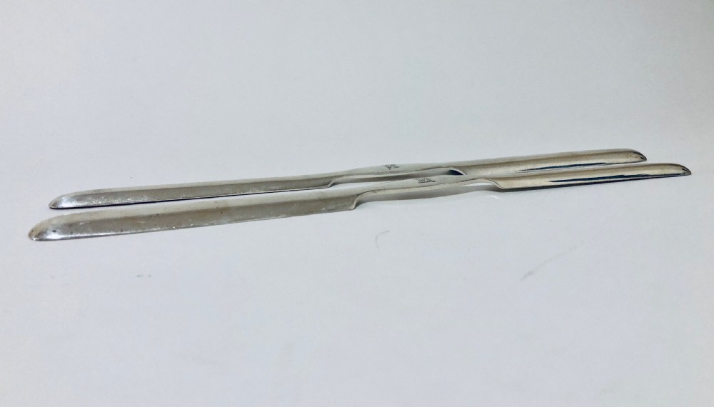 Pair of Antique Solid Sterling Silver Marrow Scoops View VII