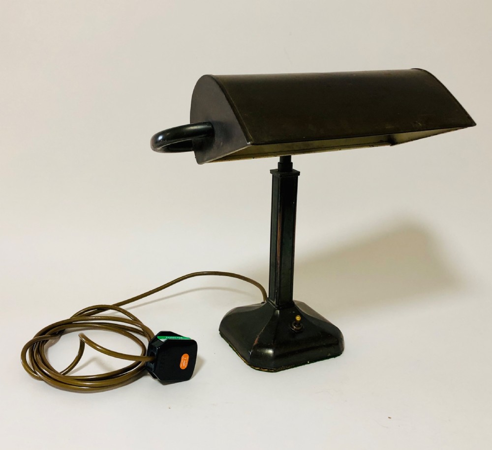 Antique Art Deco Bronzed Bankers Desk Lamp View II