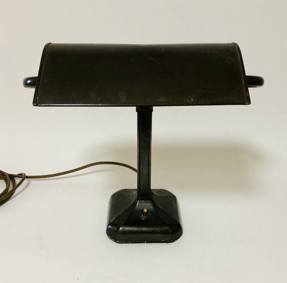 Antique Art Deco Bronzed Bankers Desk Lamp View III