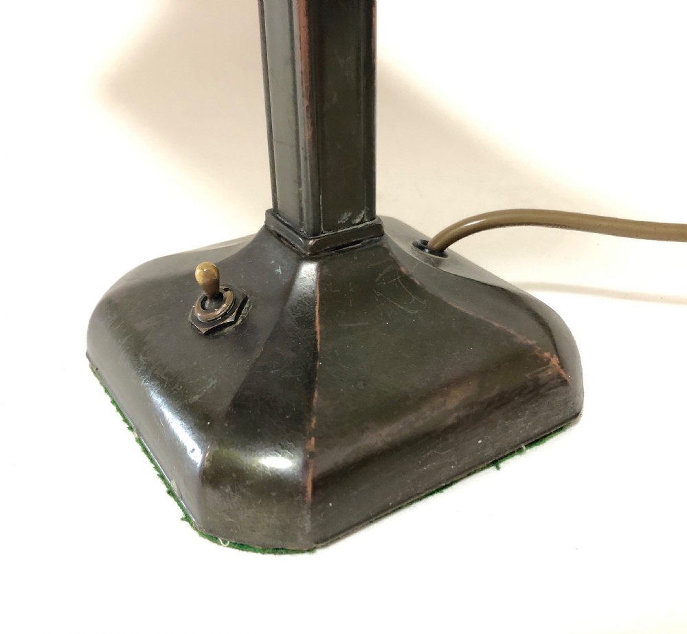 Antique Art Deco Bronzed Bankers Desk Lamp View IV
