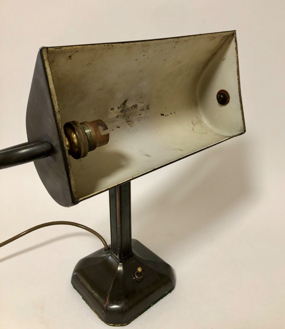 Antique Art Deco Bronzed Bankers Desk Lamp View VI