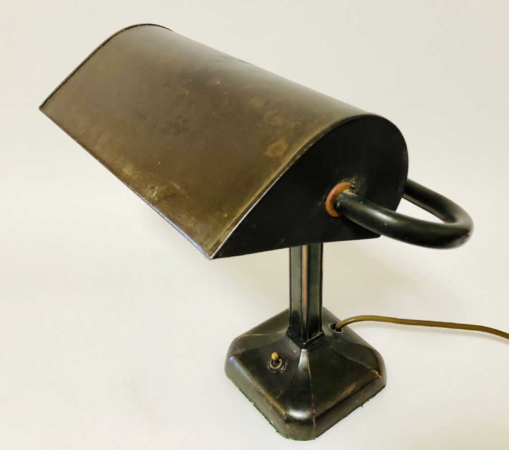 Antique Art Deco Bronzed Bankers Desk Lamp View XII