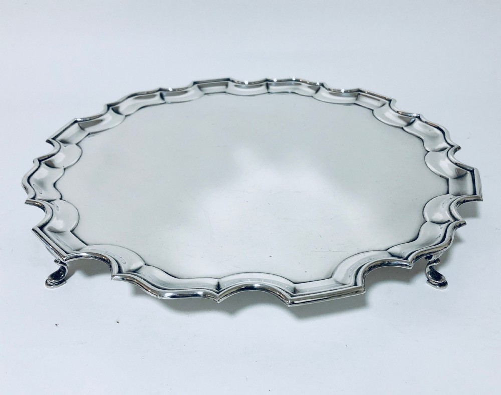 Large Antique Solid Silver Salver
