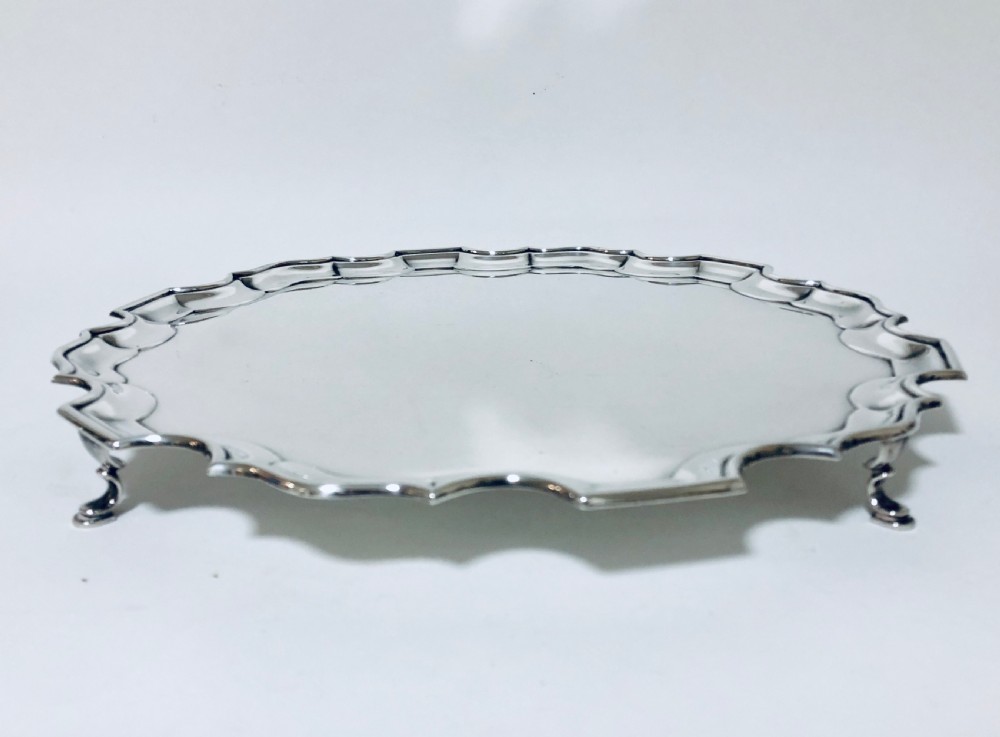 Large Antique Solid Silver Salver View III