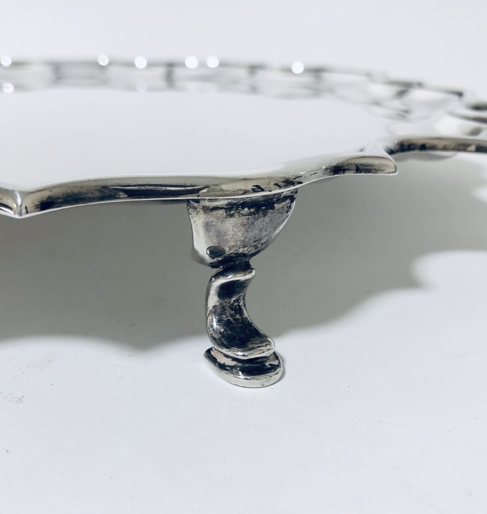 Large Antique Solid Silver Salver View IV