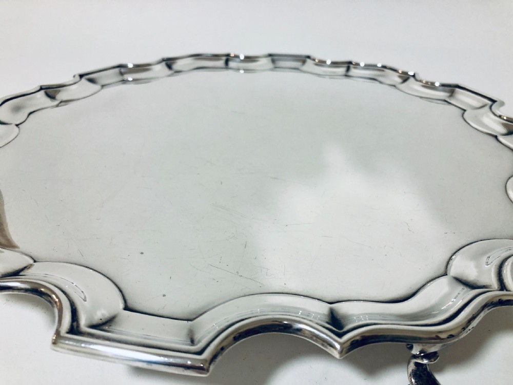Large Antique Solid Silver Salver View VII