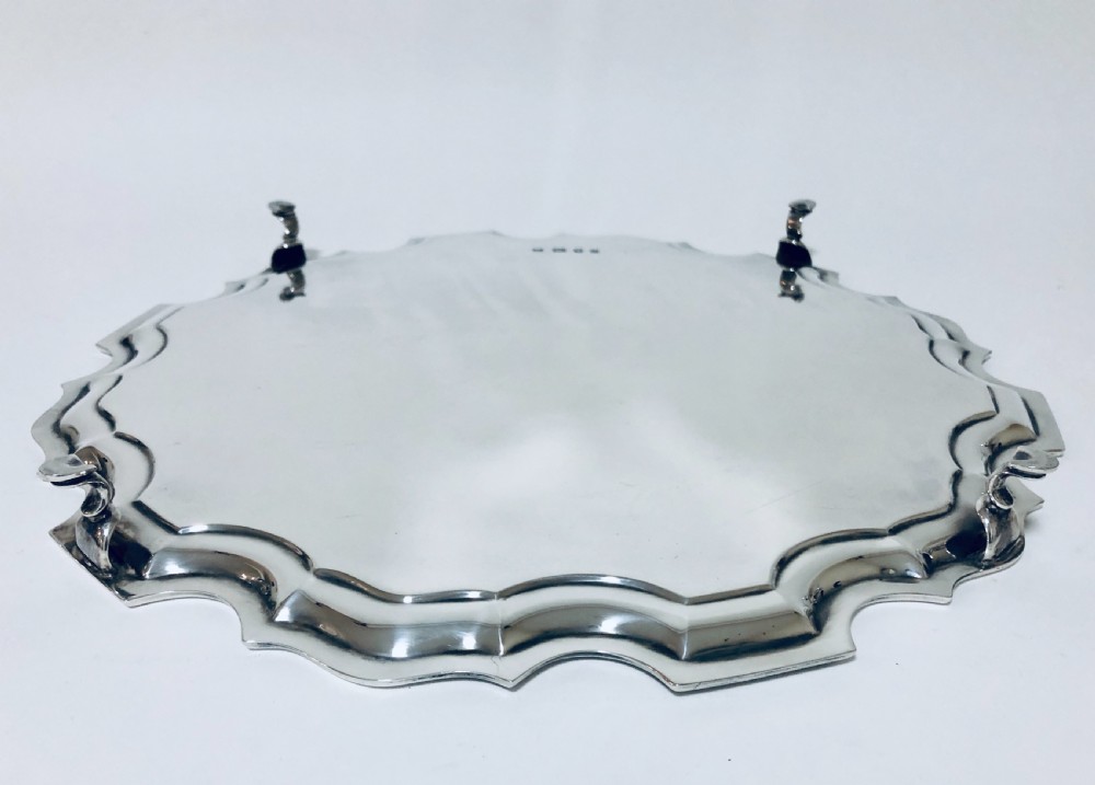 Large Antique Solid Silver Salver View VIII