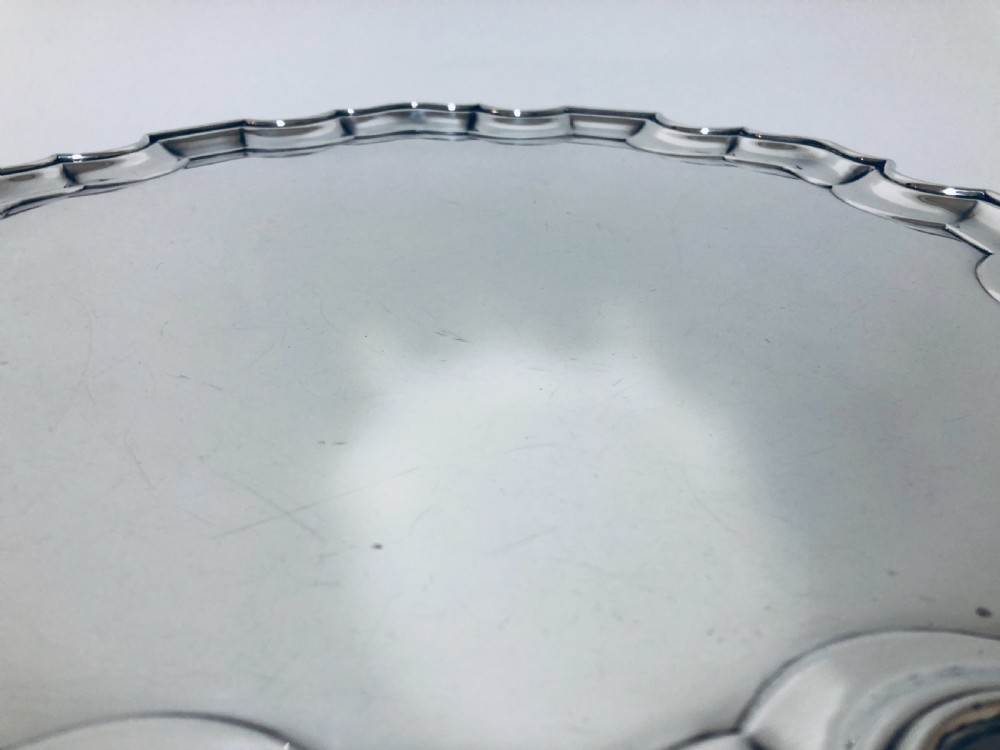 Large Antique Solid Silver Salver View XII