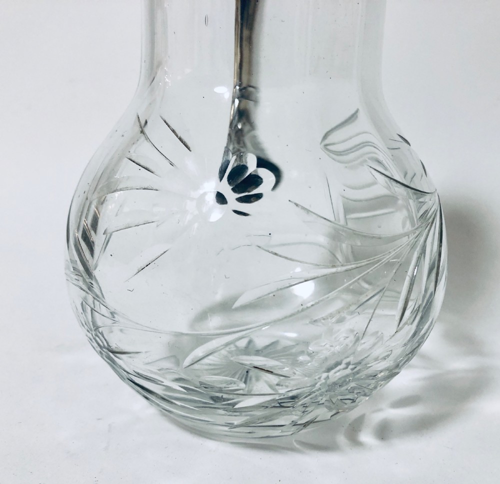 Victorian Cut Glass Sterling Silver Claret Jug View VII