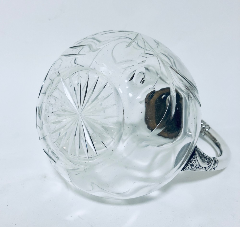Victorian Cut Glass Sterling Silver Claret Jug View X